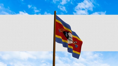 Eswatini National Flag Waving Animation for Patriotism and Identity