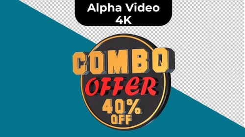 3D Animated Combo Offer 40% Off Discount Badge