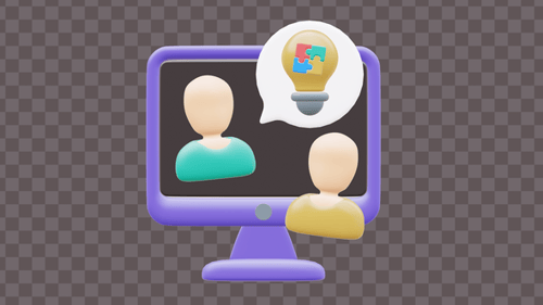 3D Online Collaboration and Brainstorming Icon Animation