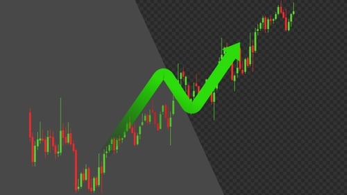 3D Green Stock Market Graph | Alpha Channel