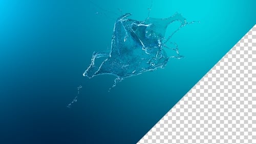 Dynamic Water Splash Element with Alpha Channel
