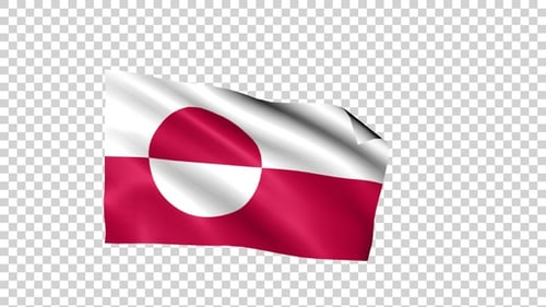 Greenland National Flag Waving Animation