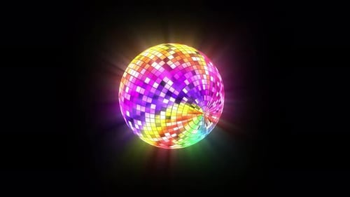 Colorfully Rotation disco ball 4k