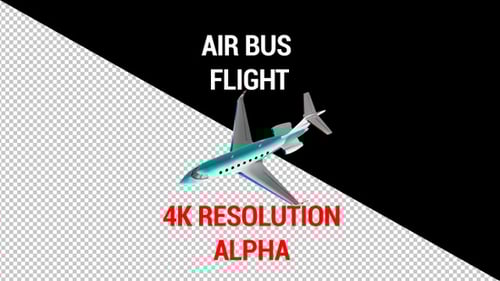 Modern Airplane Flying Animation with Alpha Channel