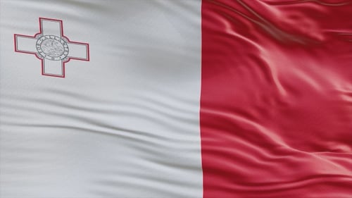 Realistic Waving Flag of Malta Seamless Loop Animation