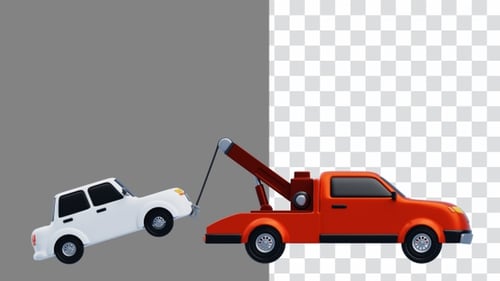 3D Animation of Tow Trucks Important Role in Roadside Assistance | Alpha Channel