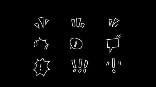 Set Emotion Scribble Doodle Hand Drawn Transparent Background