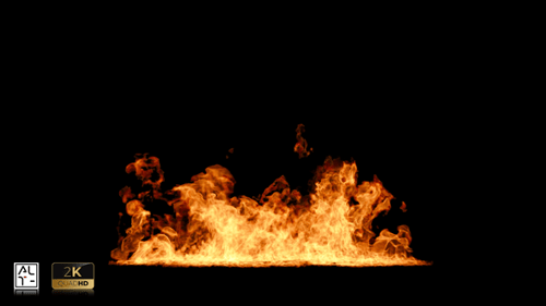 Realistic Burning Fire Flames Alpha Channel Overlay