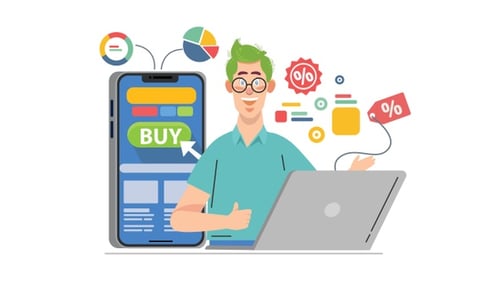 Online Shopping E-commerce Business Flat Design Animation