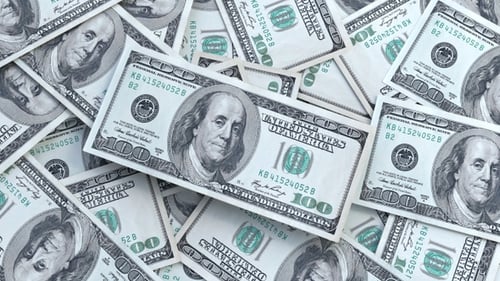 3D Global Currencies Rotation on Money Pile | Alpha Channel