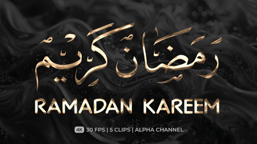 Gold Animated Ramadan Kareem Religious Title Animation