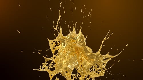 Kollisionstropfen aus Gold Splash V3