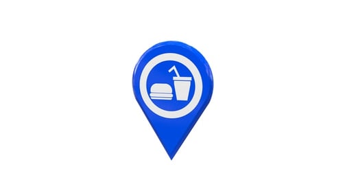 Food Court Map Location Pin Blue V3