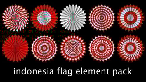 Animated Red and White Geometric Rosette Patterns Pack