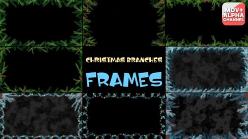 Animated Christmas Pine Branch Frames and Borders