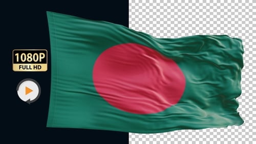 Realistic Waving Flag of Bangladesh Animation