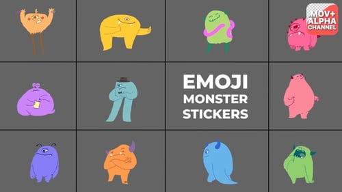 Animated Monster Character Emoji Stickers
