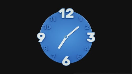 Simple Blue Clock 4K