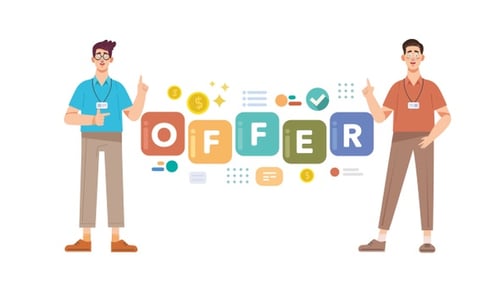 Animated Offer Reveal with Characters in Flat Style