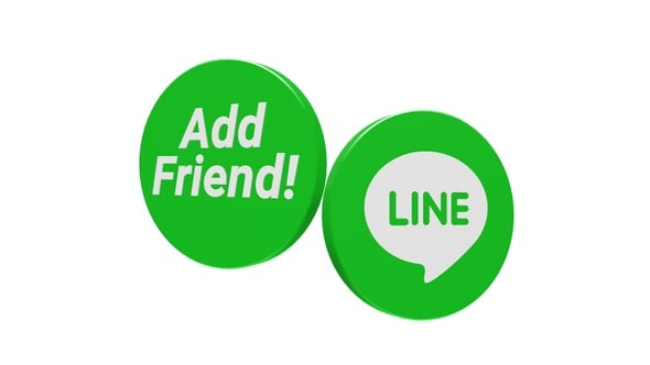 Rotating 3D LINE Social Media Add Friend Button Animation, Elements ...