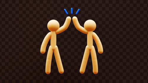 Modern 3D High Five Celebration Animation