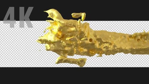 Fluid Gold Metallic Splash Transition Reveal