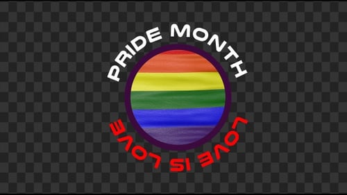 Pride Month Love is Love Rainbow Flag Waving Loop