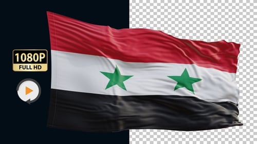 Realistic Waving Flag Animation on Black Background