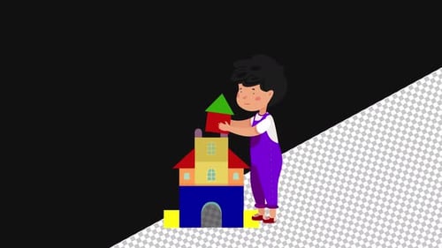 Niños jugando en 2D | Alpha Channel