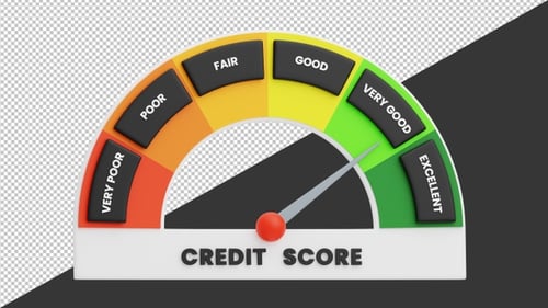 3D Credit Score Gauge Meter | Alpha Channel