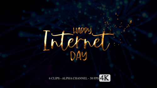 Happy Internet Day Animation Text