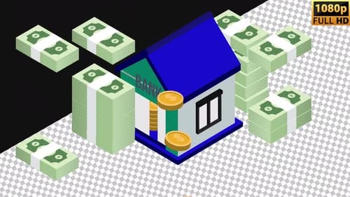 Concepto bancario 2D | Alpha Channel