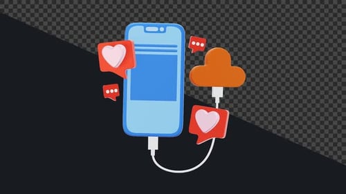3D Smartphone Networking Solution 4K Animation