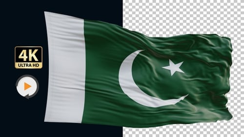 Realistic Waving Pakistan Flag Animation