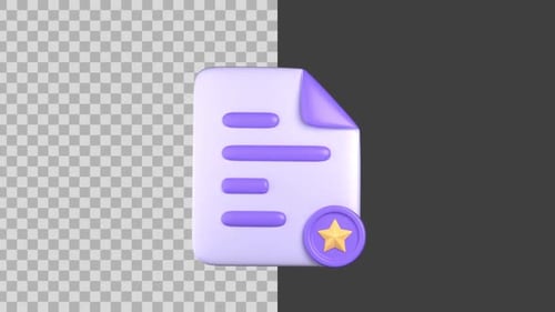 3D Animated Favorite Document Icon