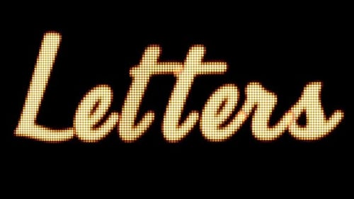 Animated Glowing Marquee Script Dot Matrix Alphabet