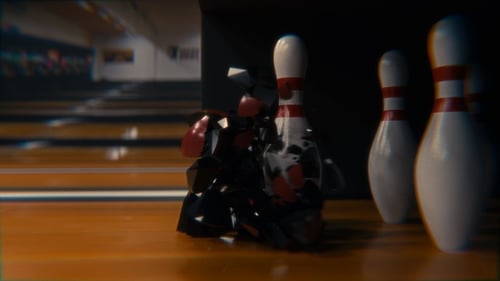 Bowling Ball Being Cracked By Pins