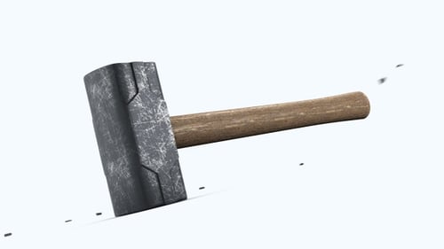 Animated Sledgehammer Impact with Scattering Debris