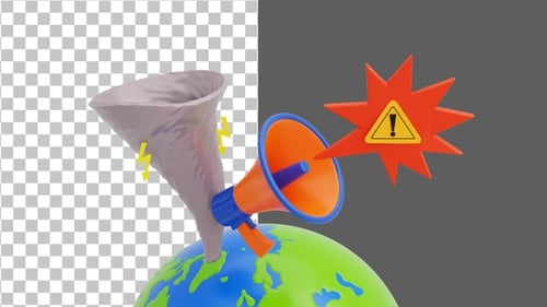 3D Climate change announcement | Alpha Channel