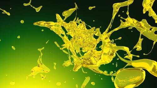 Abstract Yellow Liquid Splash Fluid Motion Element