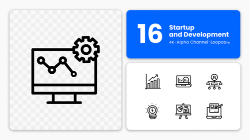 Business Growth Animated Line Icons – Startup Stages Pack