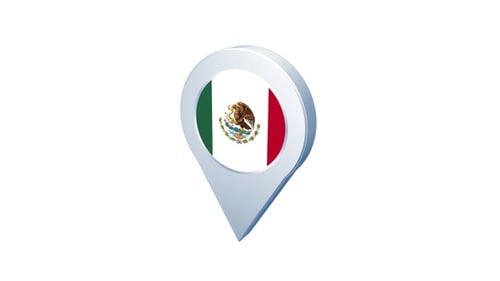 Mexico Flag 3D Location Pin Icon Animation