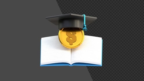 3D Animation of Financial Knowledge Scholarship | Alpha Channel