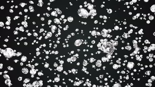 Luz
realista de diamantes brillantes que llueven hacia abajo, movimiento, enfoque suave. Pantalla verde