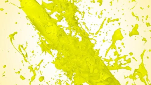 Dynamic Yellow Fluid Splash Abstract Motion Graphic