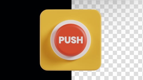 Animación 3D de un botón pulsador en el canal Alpha