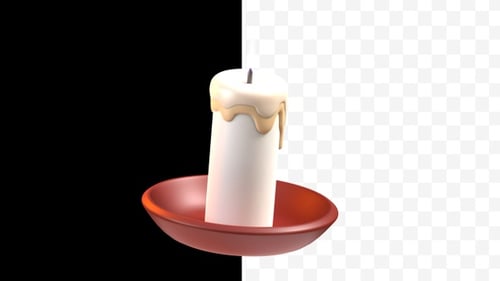 Animated 3D Candle with Dripping Wax and Flickering Flame