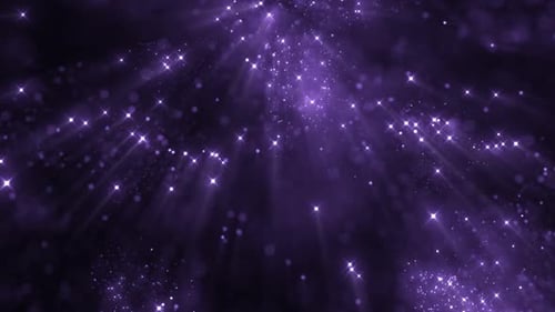 Animated Purple Glitter Particles and Light Rays Background Loop