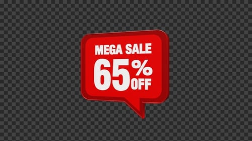 Modern Mega Sale 65% Off Text Bubble Animation