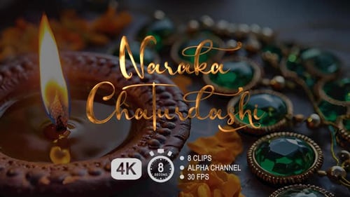 Diwali: Elegant Naraka Chaturdashi Text Reveal